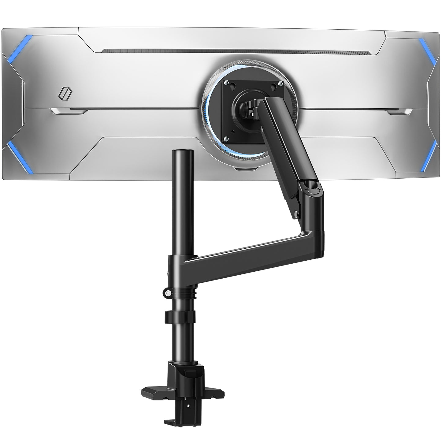 ErgoFocus Heavy Duty Single Monitor Mount for Max 49 inch, Hold 4.4 to 44 lbs Ultrawide Screens, Premium Monitor Arm for Samsung Odyssey G9 and More, Adjustable Gas Spring Desk Stand, VESA Mount
