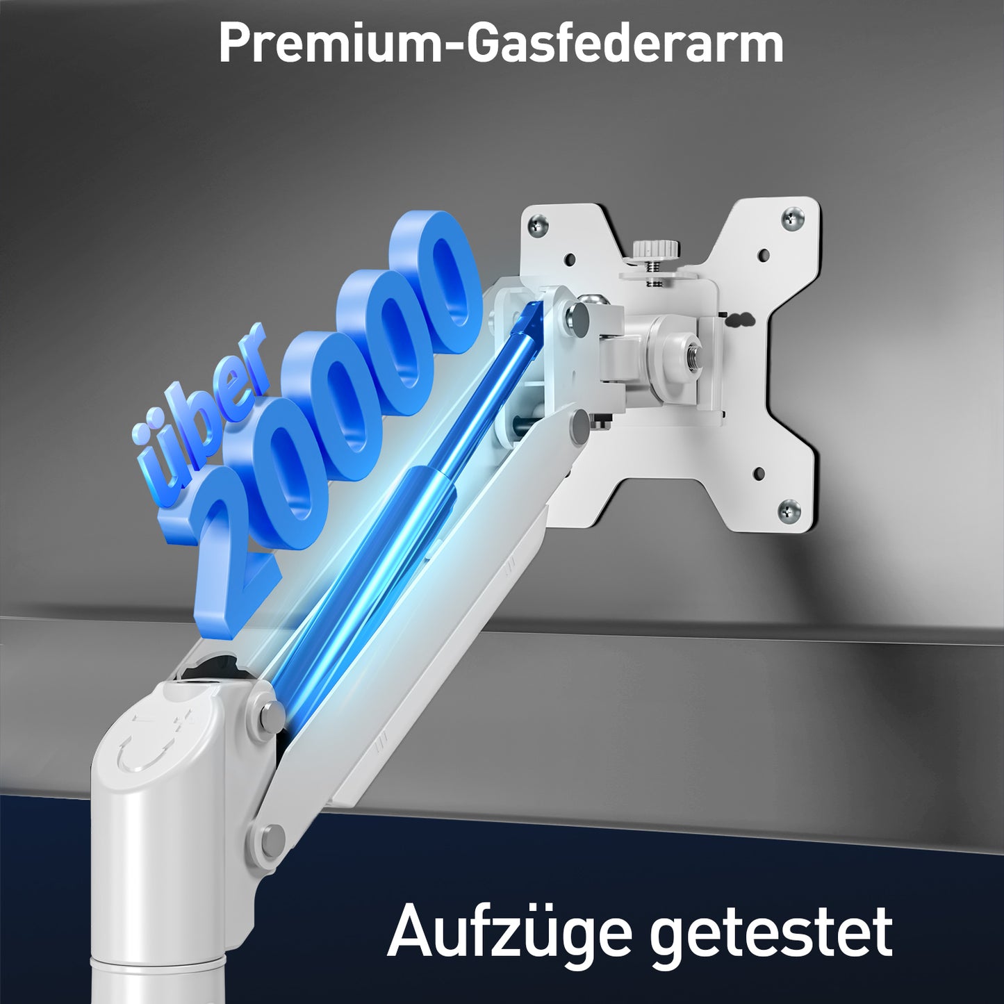 ELIVED Monitor Halterung für 13-32" Bildschirme, Gasfeder Monitor Arm hält 2-10 kg Monitor mit VESA 75/100mm, Höhenverstellbare Einarmig Monitorarm mit Neigbar, Schwenkbar, Drehbar, Weiß, EV6033W