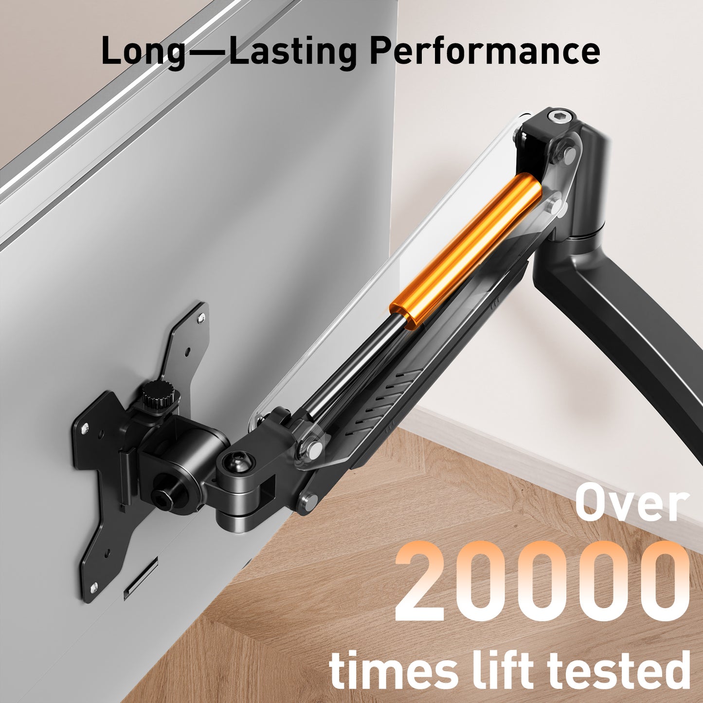 ELIVED Taller Dual Monitor Stand Long Arms for 13-32 inch Screens, Height Adjustable, VESA 75/100mm, Monitor Arm Desk Mount with Tilt Swivel Rotation, Up to 10KG, Black, EV6034B