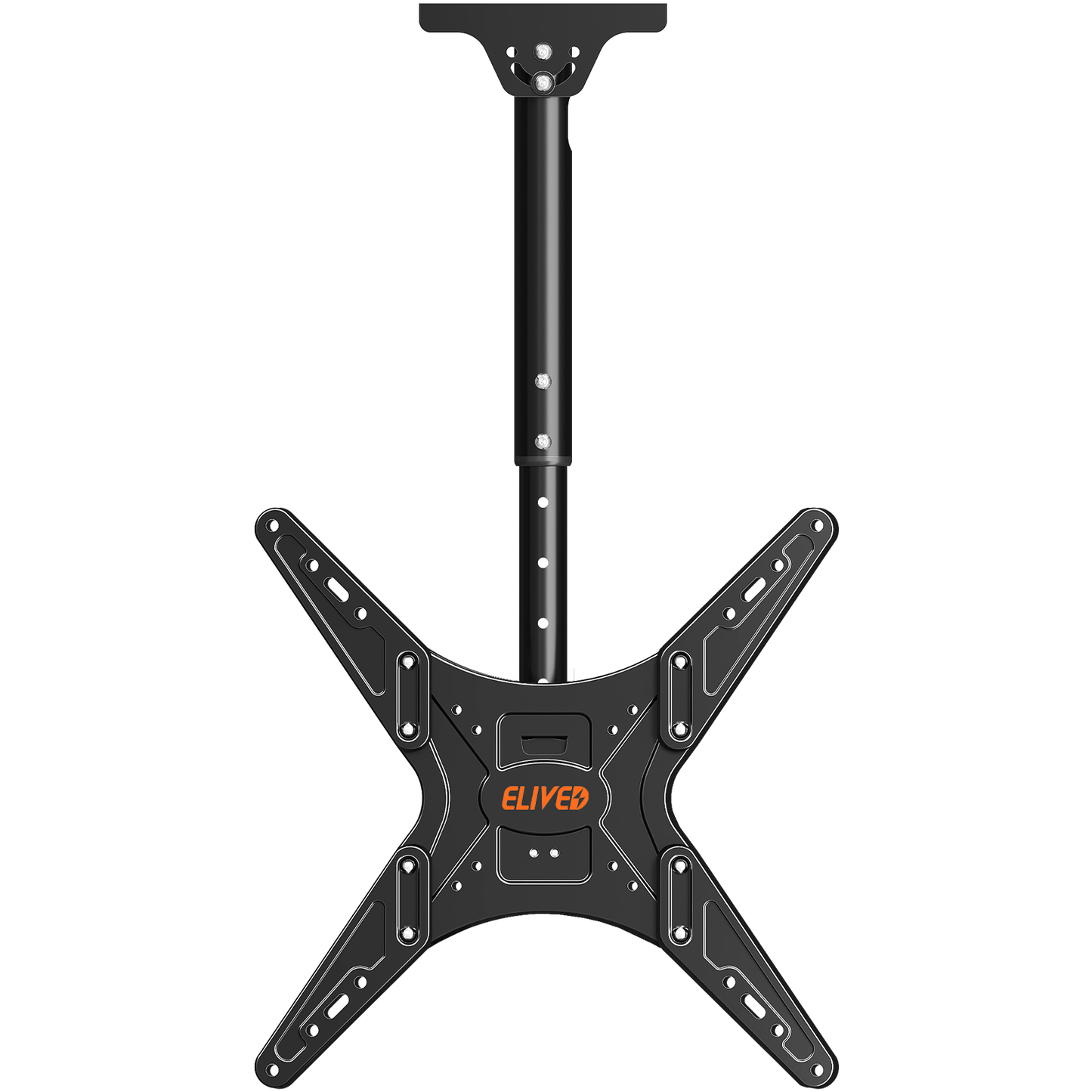 ELIVED Outdoor Ceiling TV Mount for Most 26-65 Inch TVs, Weatherproof TV Hanging Bracket Anti-Rust for Patio, Height Adjustable Ceiling Mount 360° Swivel and Tilt, Max VESA 400x400mm Up to 99 lbs.YD3015-OD
