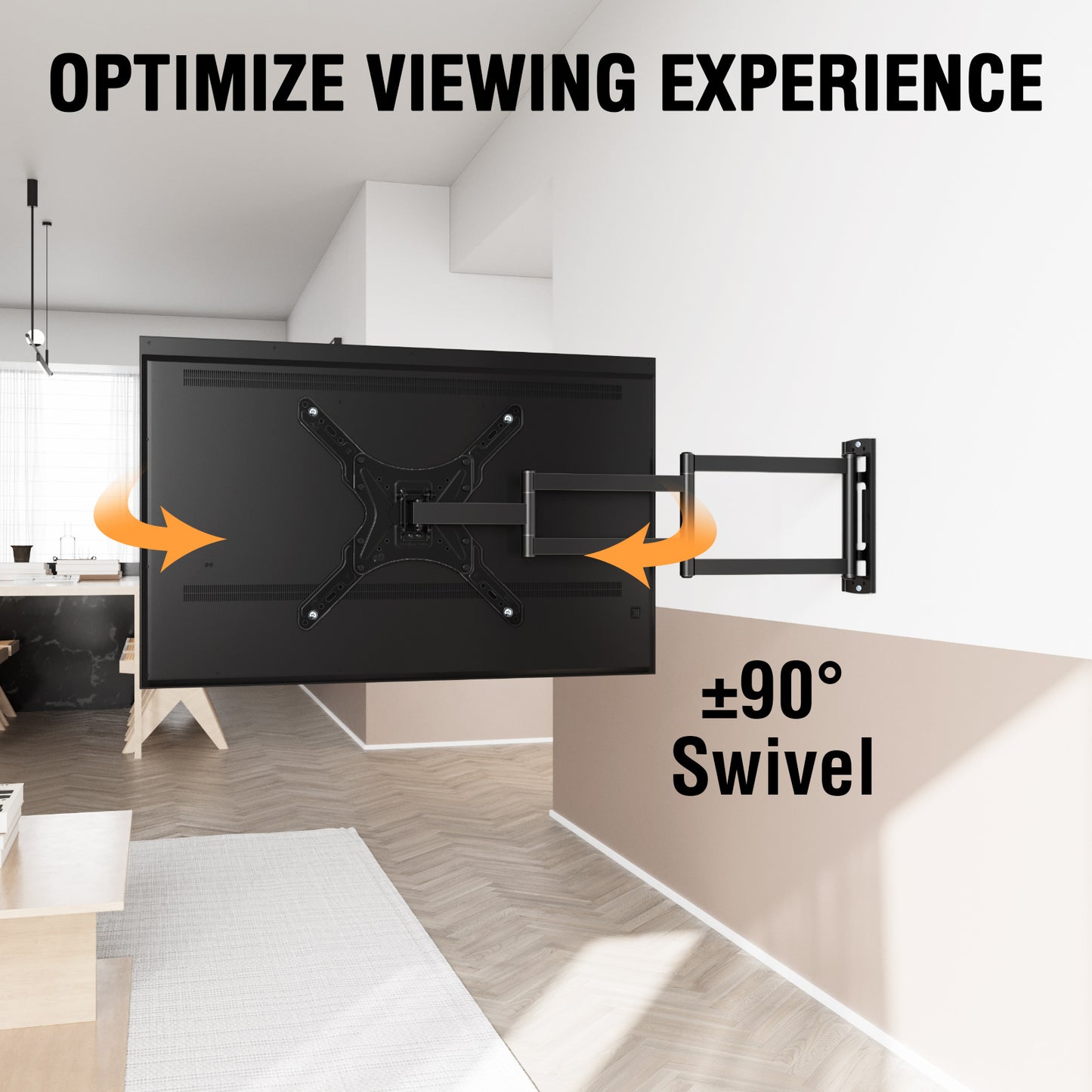 HOMOUNT Long Arm TV Wall Mount for 26-65 Inch TVs, 37.4 Inch Long Extension TV Mount Swivel and Tilt, Full Motion Wall Mount tv Bracket, Max VESA 400x400mm, Holds up to 77 lbs