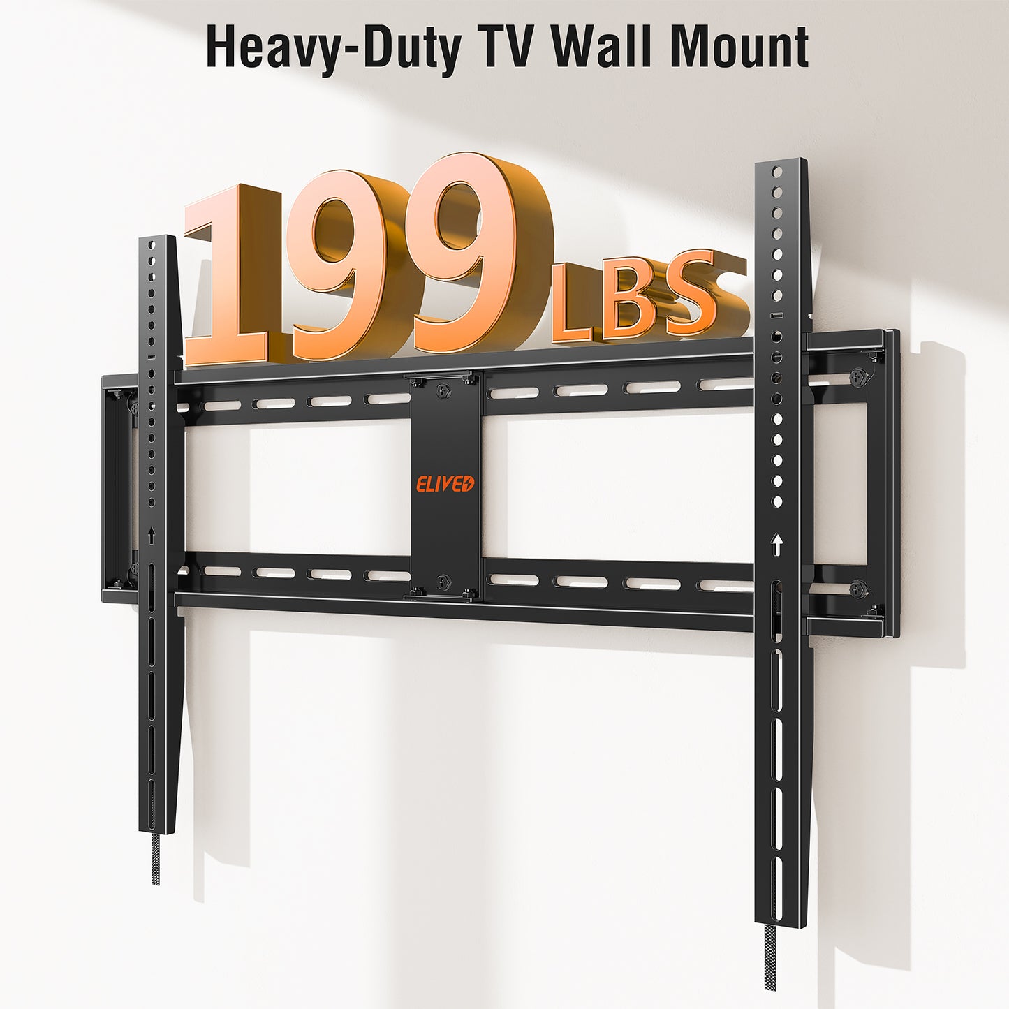 ELIVED Fixed TV Mount for Most 42-100 Inch Flat Screen tvs, Low Profile Wall Mount TV Bracket up to VESA 800x600mm and 199 lbs - Fits 16", 24", 32" Studs- Heavy Duty and Space Saving
