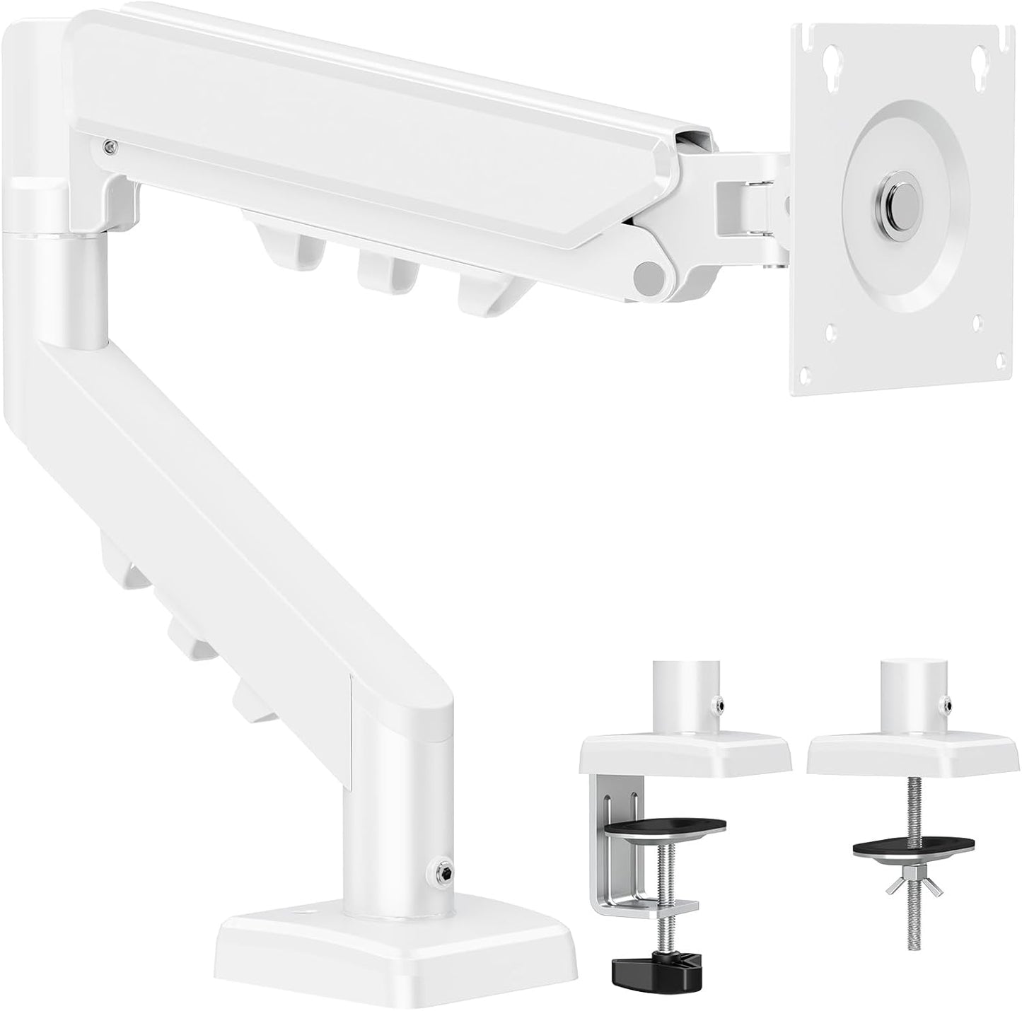 ELIVED EV6013W-DE Monitor Mount for 13 - 32 Inch Monitor, Ideal for 2-9 kg Gaming PC Screens with VESA 75/100 mm, Gas Spring Monitor Arm with Tilt, Swivel, Rotatable
