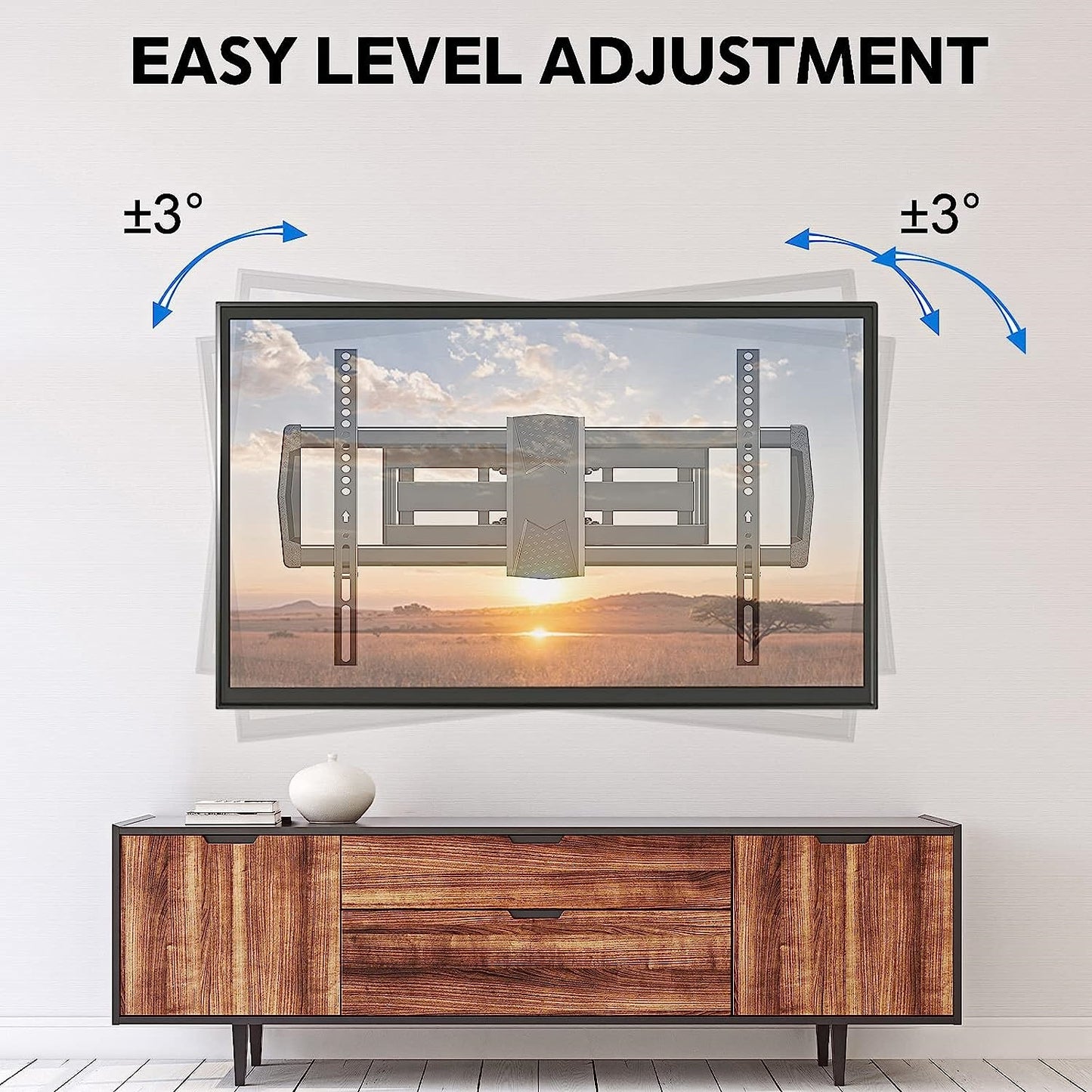 HOMOUNT Full Motion TV Wall Mount for Most 42-82 inch TVs, Wall Mount Bracket with Articulating Swivel and Tilt Fits 16" Stud, TV Mount Max VESA 600x400mm, Holds up to 100lbs