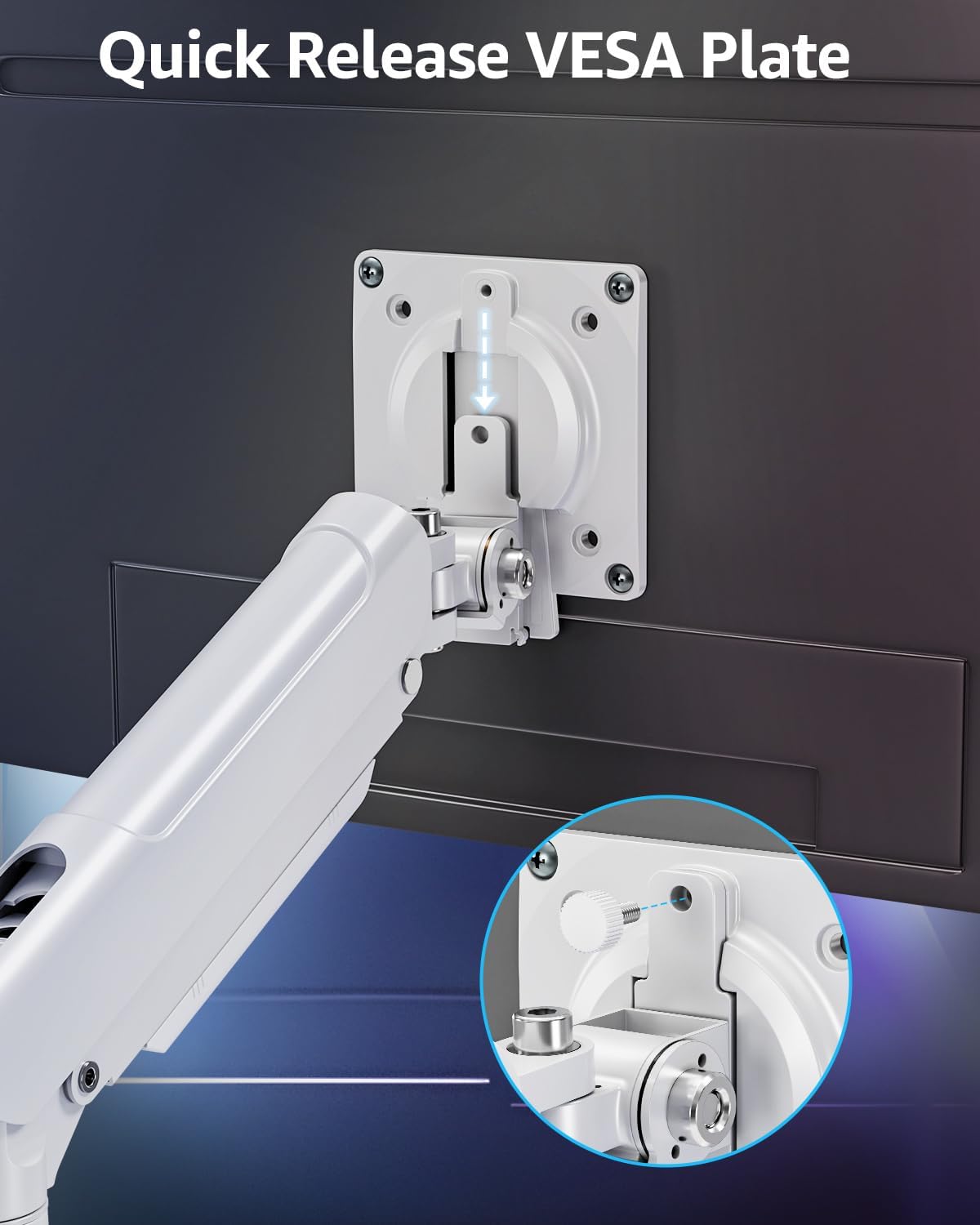 Freelift Dual Monitor Arm Desk Mount for 13-32 inch Screen, Height Adjustable Double Gas Spring Arm, Gaming Monitor Arm Holds 2-9kg, VESA 75x75 100x100 with C-clamp& Grommet, White EV6012W