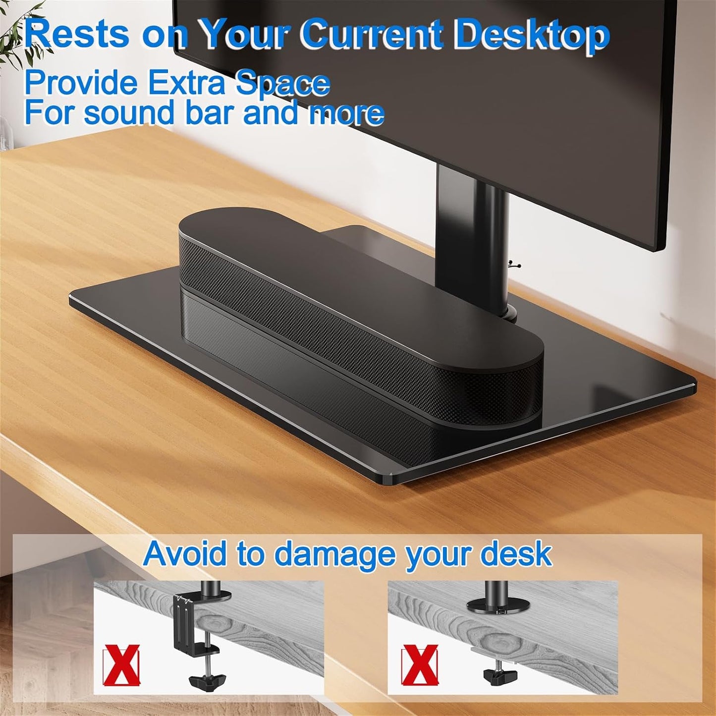 ErgoFocus Vertical Dual Monitor Stand Free-Standing Monitor Desk Mount with Height Adjustment