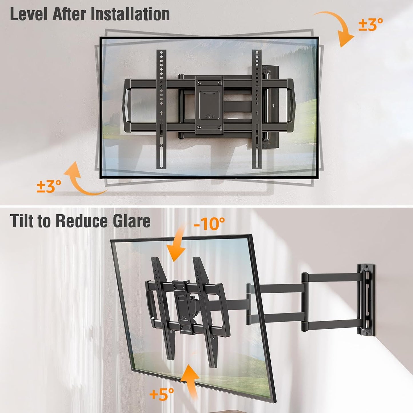 ELIVED Full Motion Wall Mount Long Arm TV Wall Mount for 32-75 Inch TVs YD3037