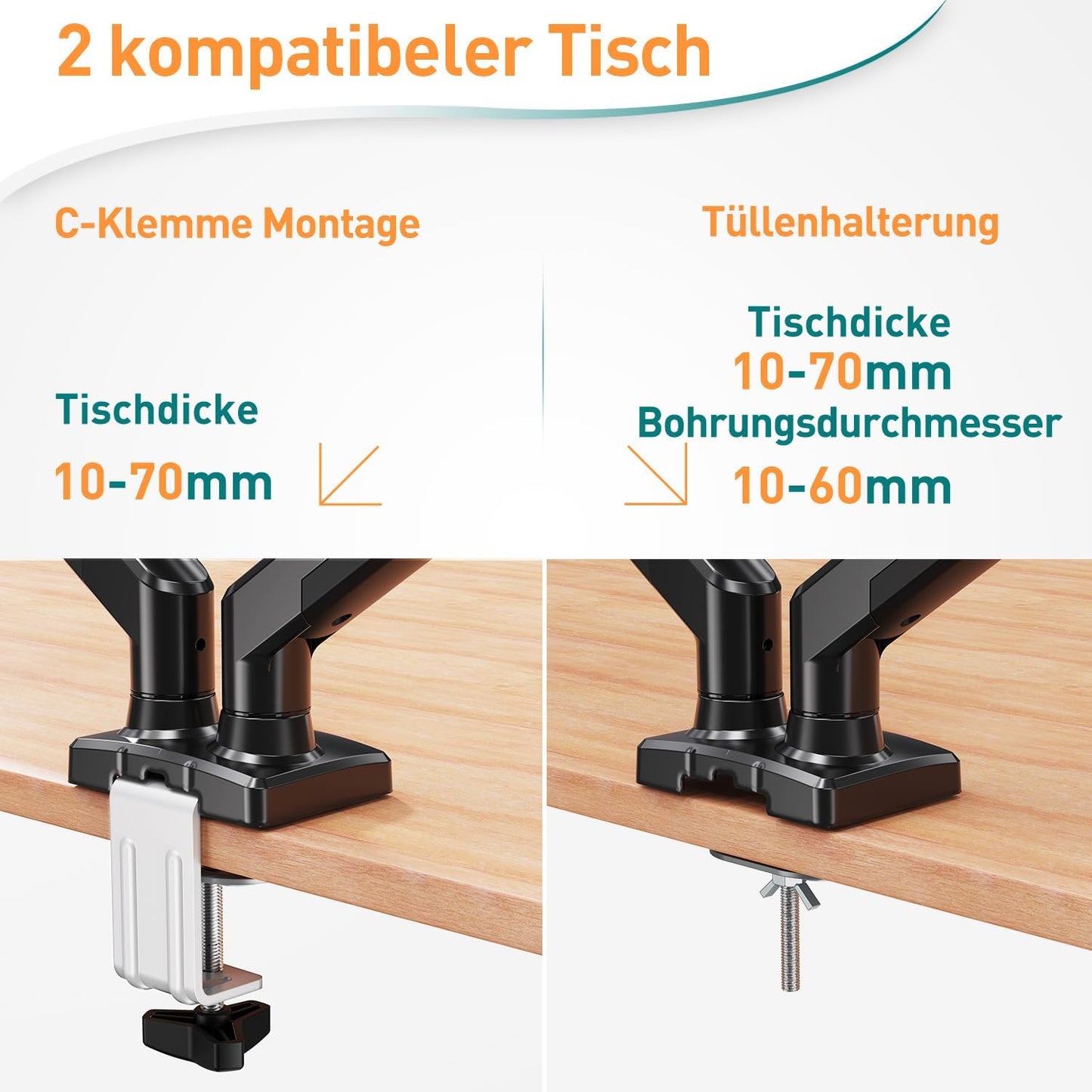 ELIVED Monitor Mount 2 Monitors for 13-32 Inch Screens with VESA 75/100