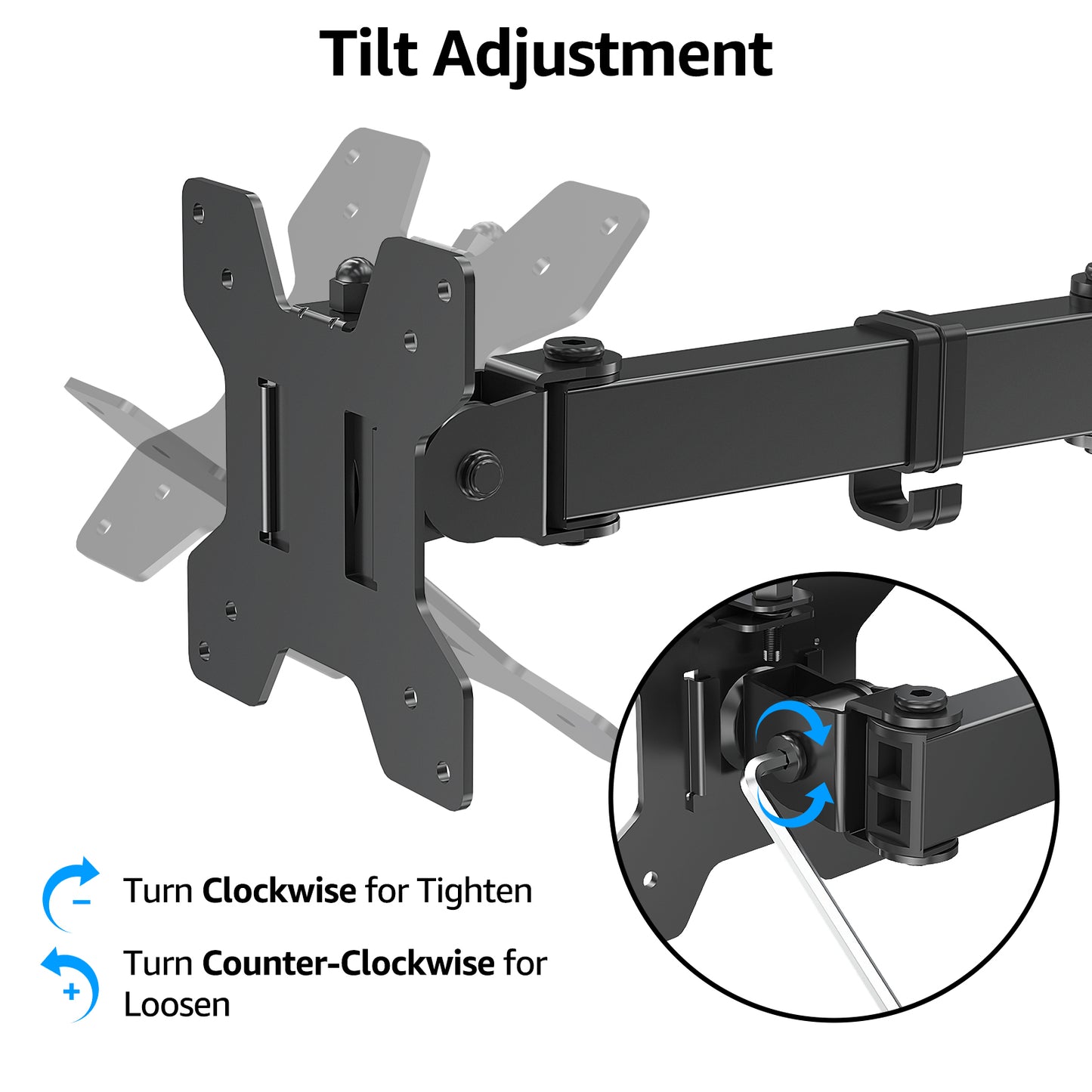 HOMOUNT Dual Monitor Stand, Freestanding & Height Adjustable Monitor Desk Mount, VESA Mount Computer Monitor Stand for 2 Screens, up to 27 inches