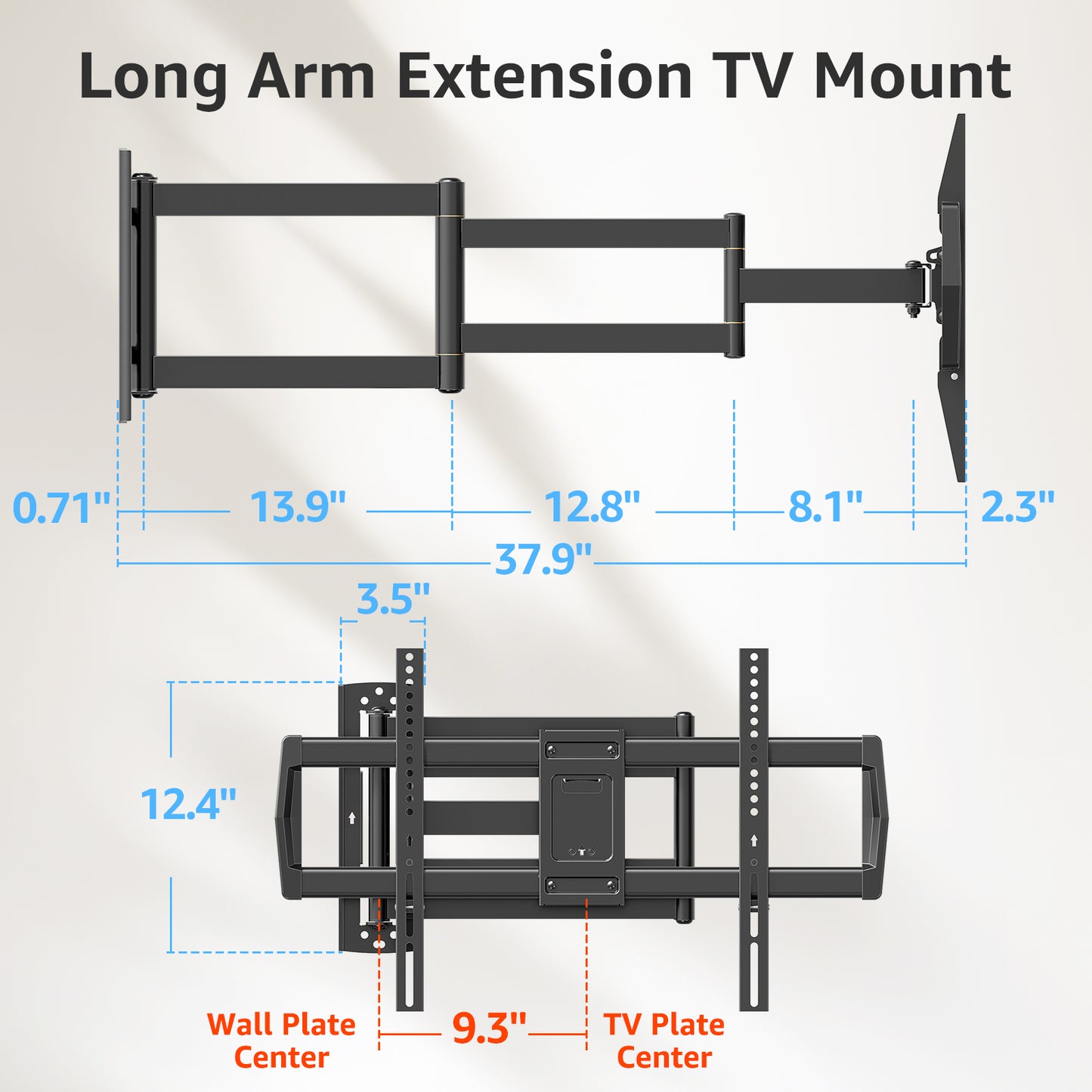 HOMOUNT Long Arm TV Wall Mount for Most 42-75 Inch TVs, 37.9" Full Motion Corner Wall Mount TV Bracket with Extension & Tilt & Swivel Articulating Arm, Max VESA 600x400mm and Up to 99 lbs