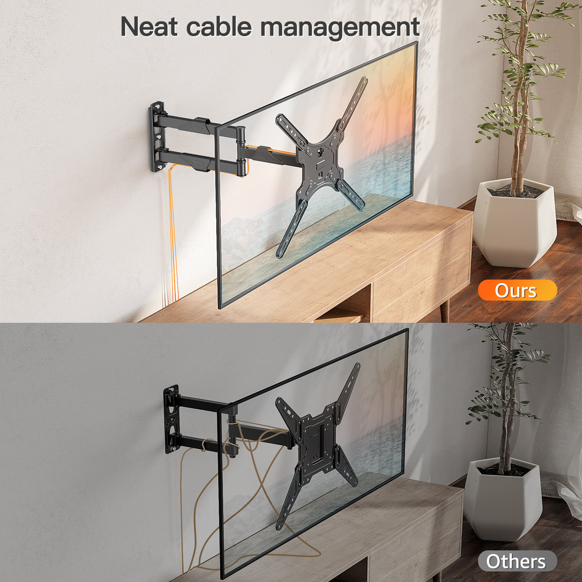 ELIVED TV Wall Bracket for Most 26-60 inch TVs, Tilt and Swivel TV Mount