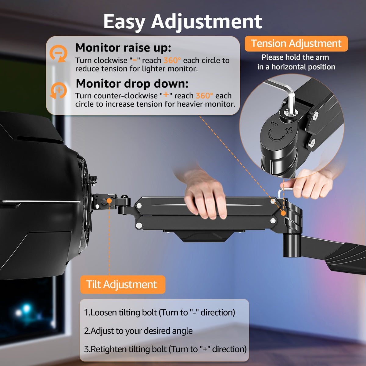 ELIVED Ultrawide Monitor Wall Mount for 17-43 Inch Screens, Hold up to 15kg