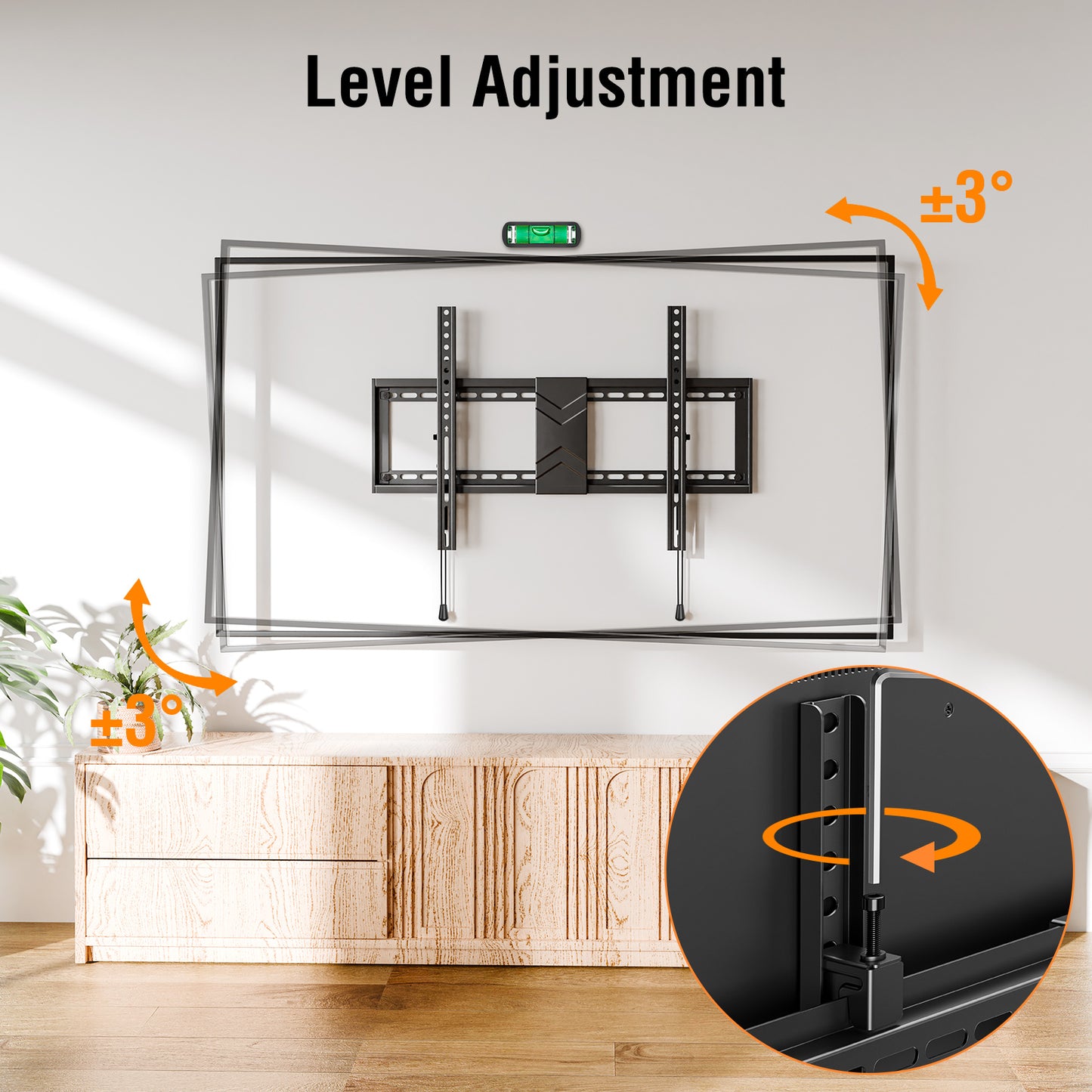 HOMOUNT TV Wall Mount, Tilting TV Mount Bracket for Most 37"-84" TVs with Level Adjustment, Fit 16" 18" 24" Wood Studs, Wall Mount Bracket Max VESA 600x400mm, up to 99 Lbs