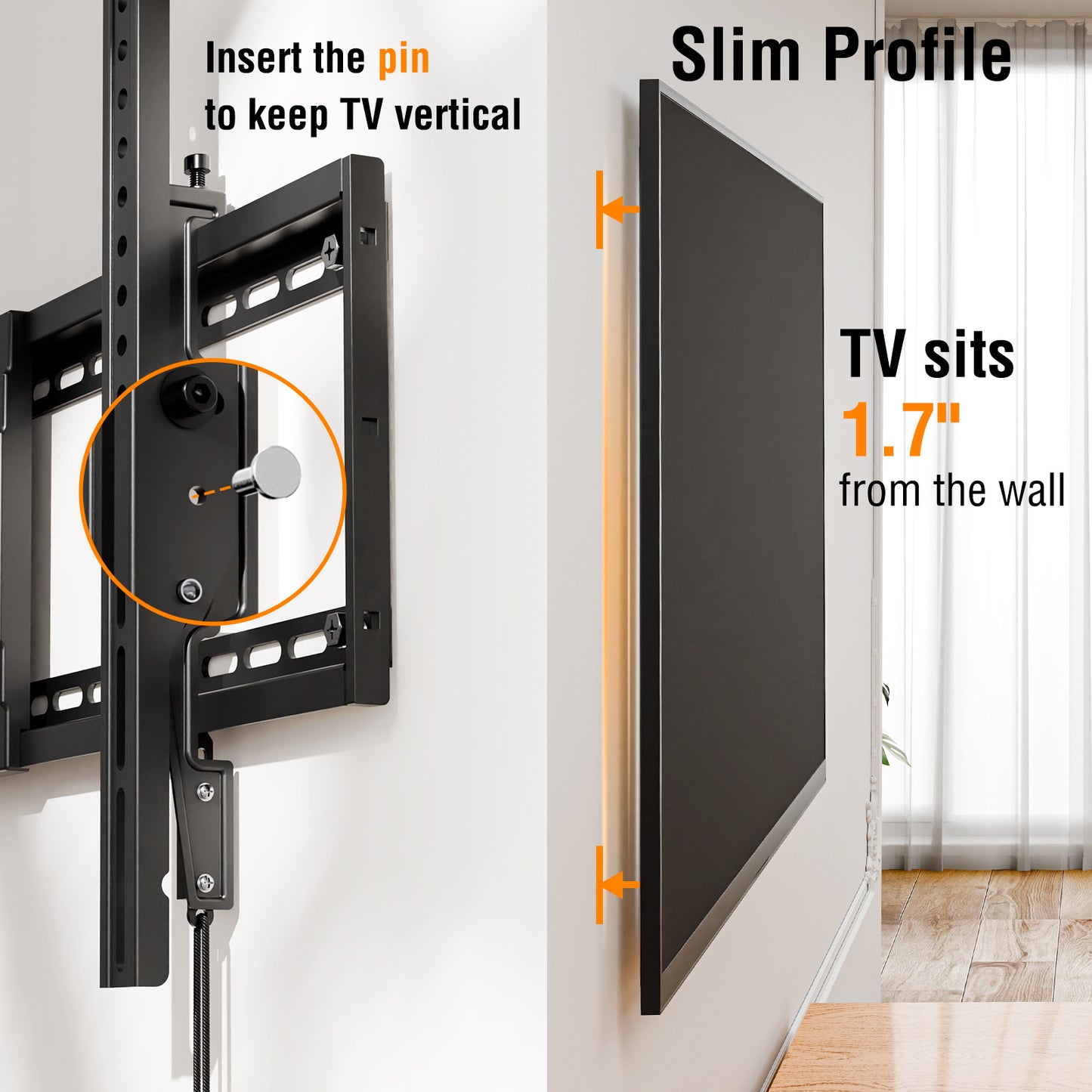 HOMOUNT TV Wall Mount, Tilting TV Mount Bracket for Most 37"-84" TVs with Level Adjustment, Fit 16" 18" 24" Wood Studs, Wall Mount Bracket Max VESA 600x400mm, up to 99 Lbs