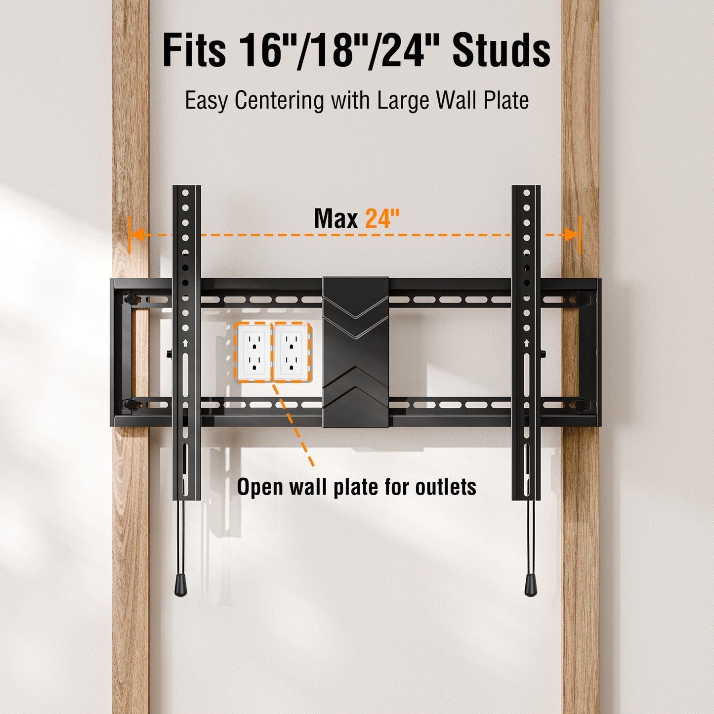HOMOUNT TV Wall Mount, Tilting TV Mount Bracket for Most 37"-84" TVs with Level Adjustment, Fit 16" 18" 24" Wood Studs, Wall Mount Bracket Max VESA 600x400mm, up to 99 Lbs