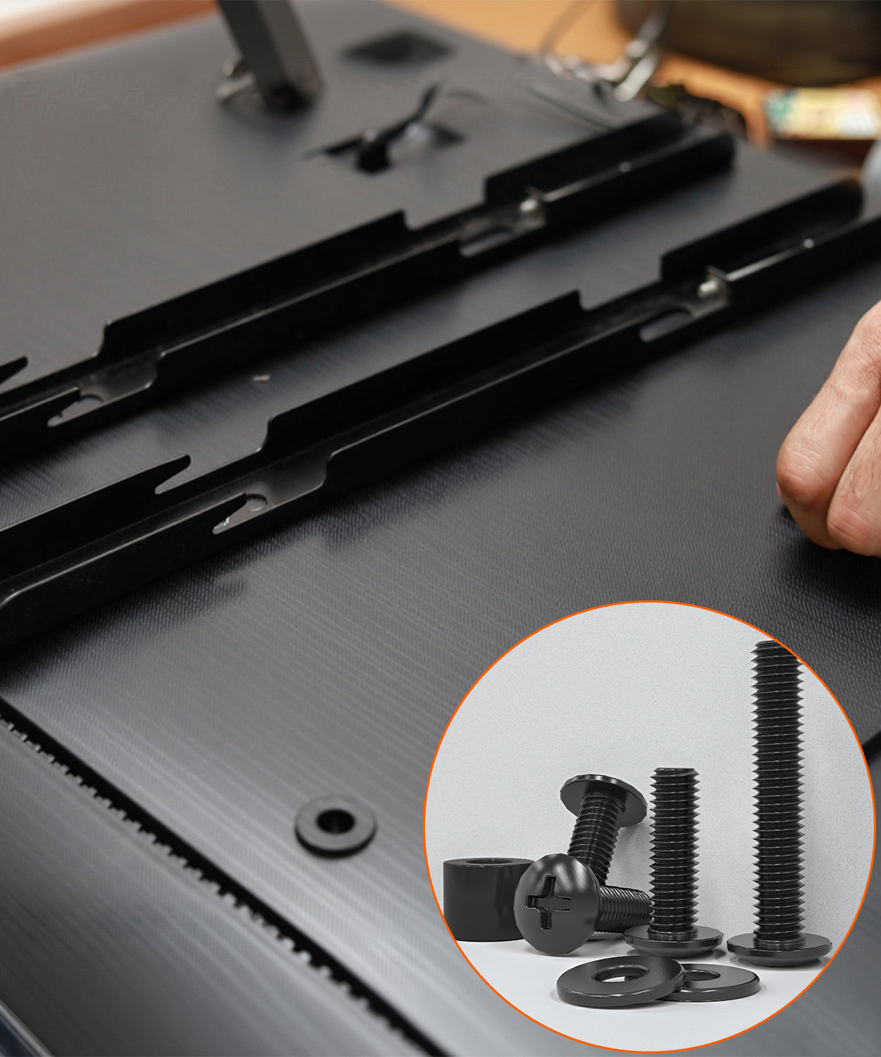 ELIVED Universal TV Mounting Hardware Kit with Box, M4 M6 M8 Screws and Washers Spacers, Replacement Screws Set for Most Flat Curved TV Monitors, YD9041