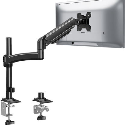 ELIVED Monitor Halterung für 13-32" Bildschirme, Gasfeder Monitor Arm hält 2-10 kg Monitor mit VESA 75/100mm, Höhenverstellbare Einarmig Monitorhalterung mit Neigbar, Schwenkbar, Drehbar, EV6033B
