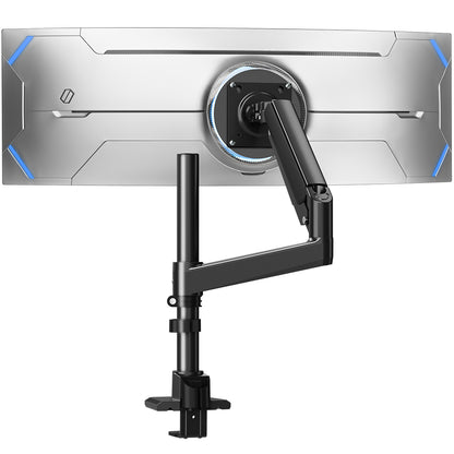 ErgoFocus  Heavy Duty Single Monitor Mount for Max 49 inch, Hold 4.4 to 44 lbs Ultrawide Screens, Premium Monitor Arm for Samsung Odyssey G9 and More, Adjustable Gas Spring Desk Stand, VESA Mount