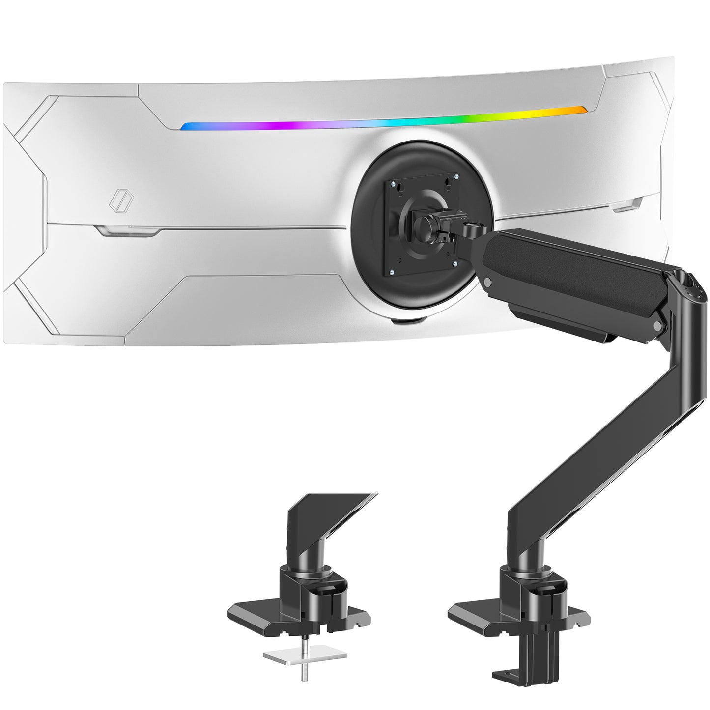ELIVED Ultrawide Monitor Arm für Max 49 Zoll Bildschirm, Monitor Halterung Für schwerere Monitore 2-20kg mit VESA 75/100mm, Gasfeder Monitorarm mit Neigbar, Schwenkbar, Drehbar, EV3227