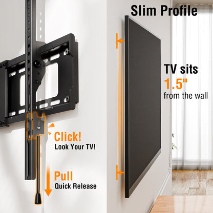 ELIVED Tilting TV Wall Mount for Most 37"-85" TVs Up to 132 lbs, Low Profile Tilt Mount Fits 24"/18"/16" Wood Studs, Wall Mount tv Bracket Max VESA 600x400mm, YD1038