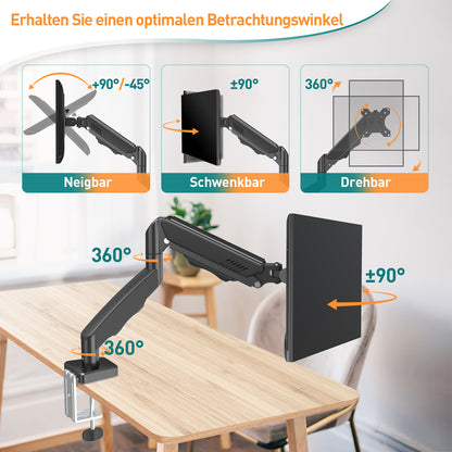 ELIVED Monitor Halterung für 13-32" Bildschirme bis zu 9kg, VESA 75/100mm