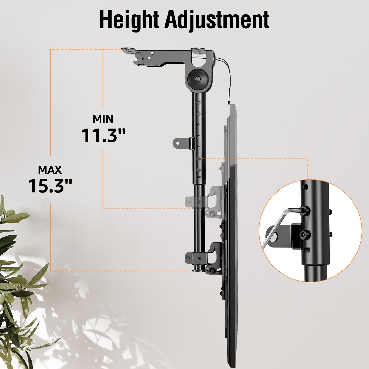 ELIVED Flip Down Ceiling TV Mount for Most 14-40 Inch TVs, Floding TV Mount for Flat and Pitched Roof, Height Adjustable Full Motion tv Bracket 360° Swivel for Patio, Max VESA 200x200mm, up to 22 Lbs
