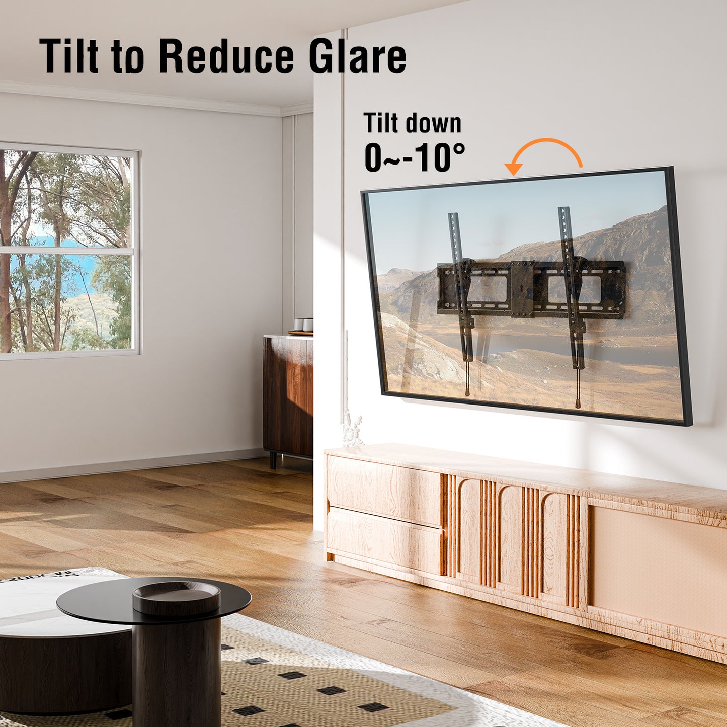 ELIVED Tilting TV Wall Mount for Most 37"-85" TVs Up to 132 lbs, Low Profile Tilt Mount Fits 24"/18"/16" Wood Studs, Wall Mount tv Bracket Max VESA 600x400mm, YD1038