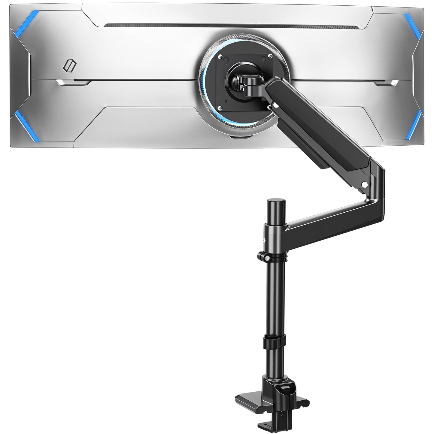 ErgoFocus  Heavy Duty Single Monitor Mount for Max 49 inch, Hold 4.4 to 44 lbs Ultrawide Screens, Premium Monitor Arm for Samsung Odyssey G9 and More, Adjustable Gas Spring Desk Stand, VESA Mount