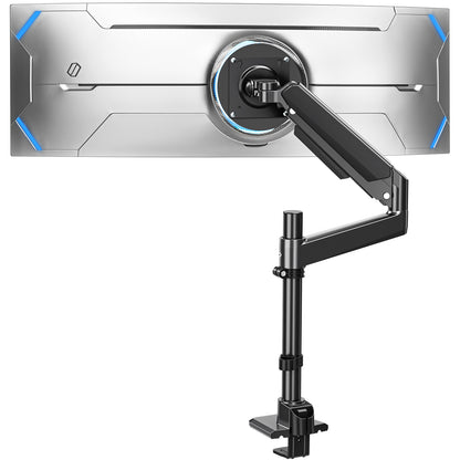 ErgoFocus  Heavy Duty Single Monitor Mount for Max 49 inch, Hold 4.4 to 44 lbs Ultrawide Screens, Premium Monitor Arm for Samsung Odyssey G9 and More, Adjustable Gas Spring Desk Stand, VESA Mount