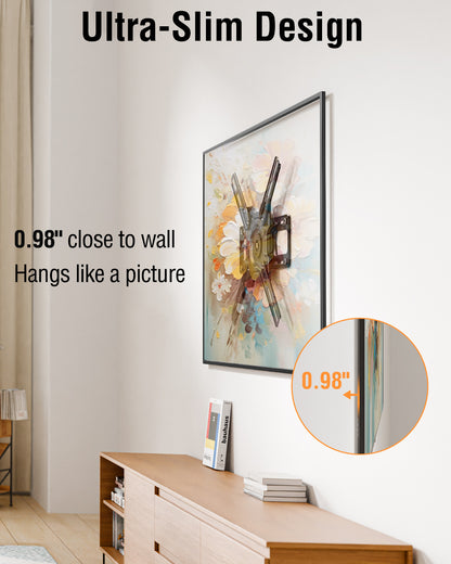 ELIVED Ultra Slim TV Wall Mount for Samsung The Frame/Neo QLED 8K/4K tvs, 0.98" Low Profile TV Mount, Wall Mount Bracket Max VESA 400x400mm, 88 lbs. Capacity, ±90°Rotation, YD3034.