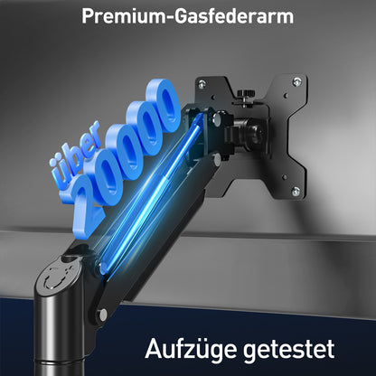 ELIVED Monitor Halterung für 13-32" Bildschirme, Gasfeder Monitor Arm hält 2-10 kg Monitor mit VESA 75/100mm, Höhenverstellbare Einarmig Monitorhalterung mit Neigbar, Schwenkbar, Drehbar, EV6033B