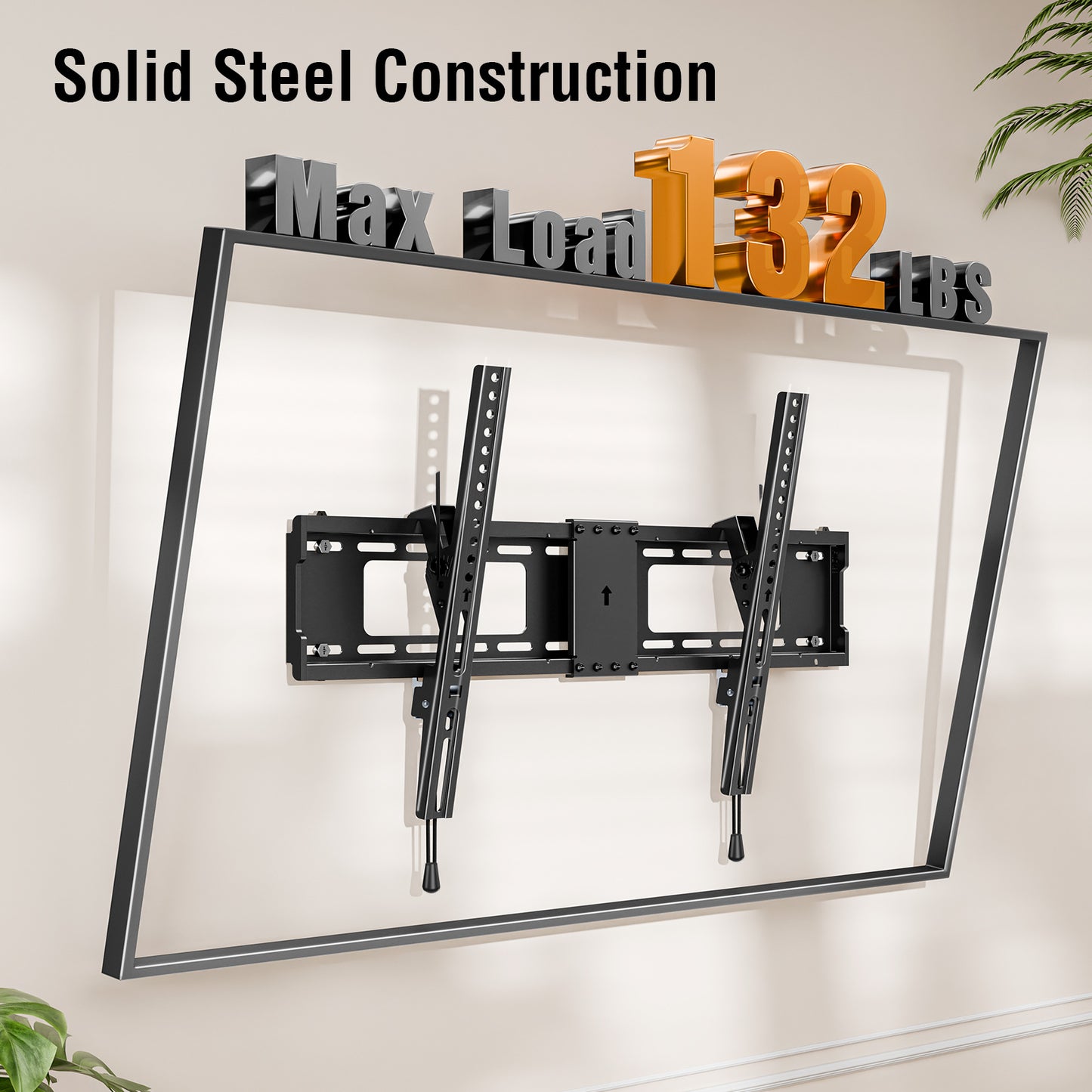 ELIVED Tilting TV Wall Mount for Most 37"-85" TVs Up to 132 lbs, Low Profile Tilt Mount Fits 24"/18"/16" Wood Studs, Wall Mount tv Bracket Max VESA 600x400mm, YD1038