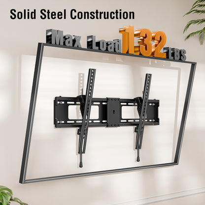 ELIVED Tilting TV Wall Mount for Most 37"-85" TVs Up to 132 lbs, Low Profile Tilt Mount Fits 24"/18"/16" Wood Studs, Wall Mount tv Bracket Max VESA 600x400mm, YD1038