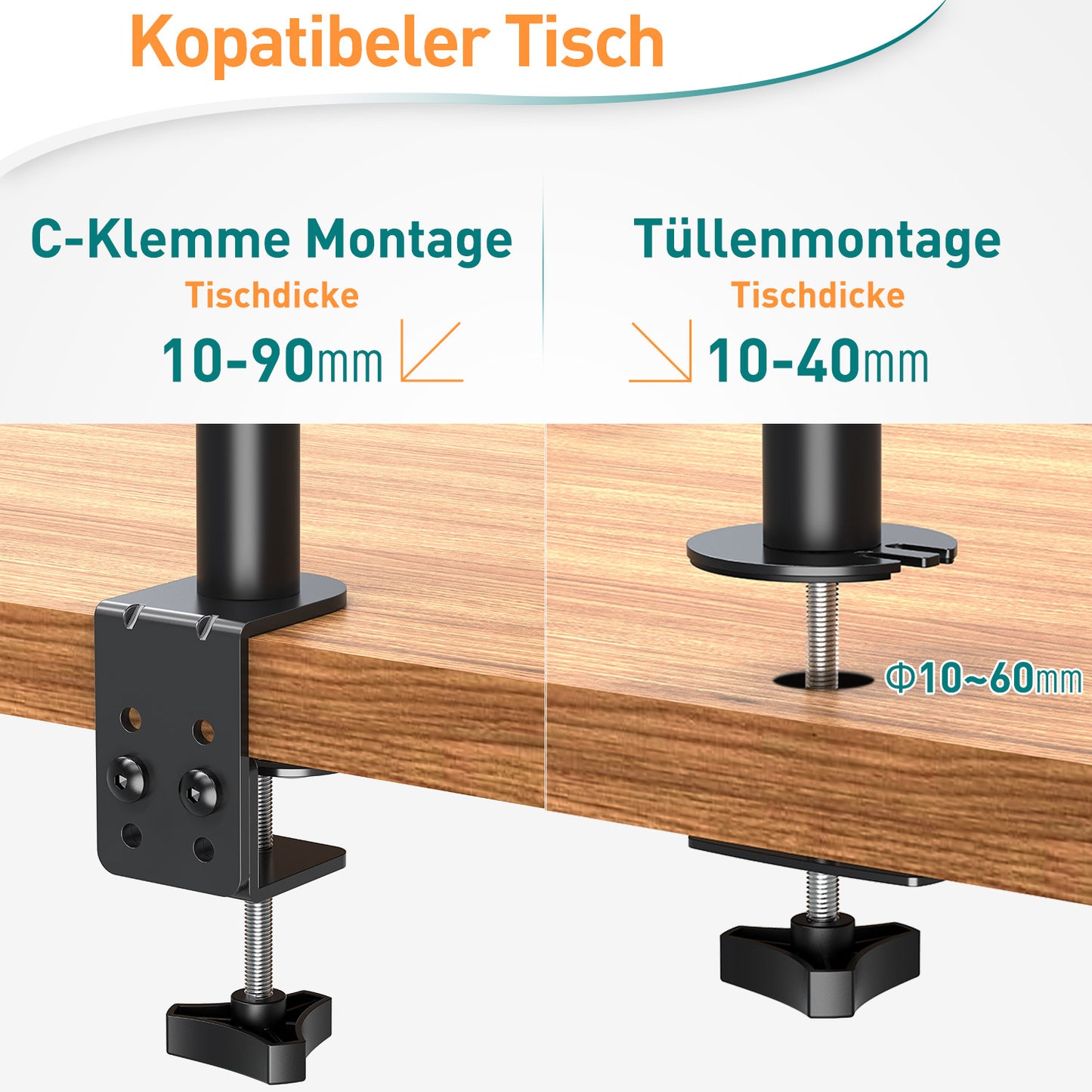 ELIVED Monitor Halterung mit Laptop Arm für die meisten 13-27 Zoll LCD LED Bildschirme und bis zu 15,6 Zoll Notebooks, VESA 75x75-100x100mm, EV024