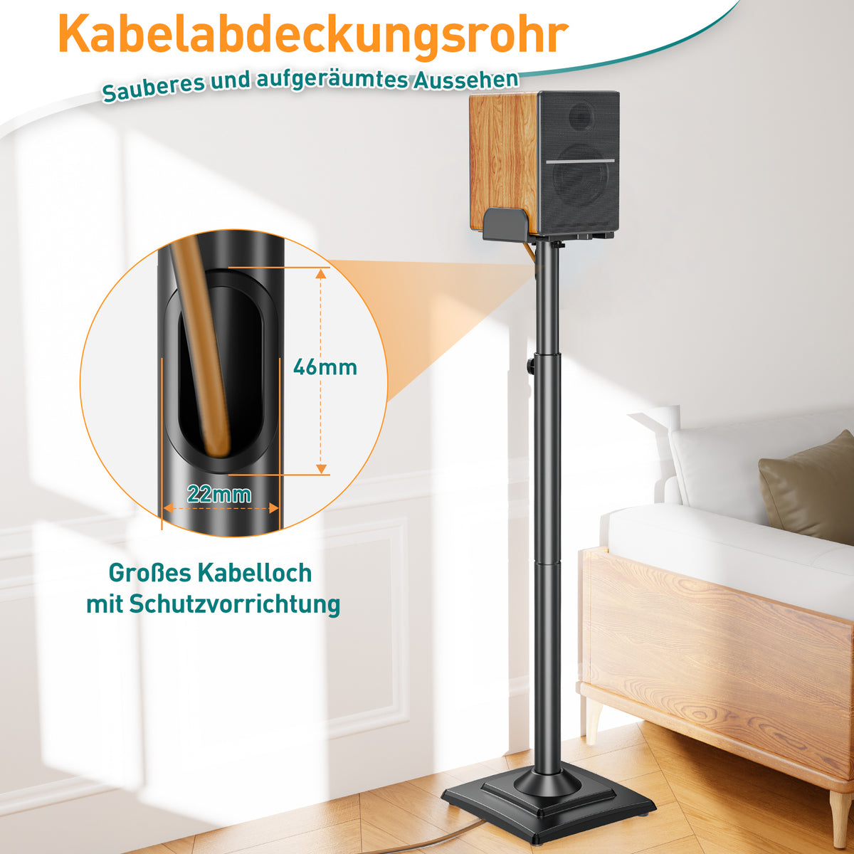 ELIVED Universal Lautsprecherständer höhenverstellbar hält 5kg Tragkraf