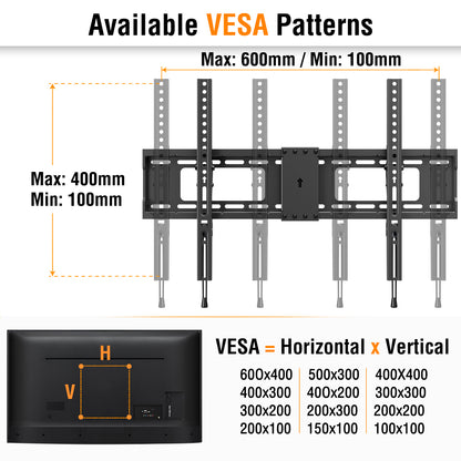 ELIVED Tilting TV Wall Mount for Most 37"-85" TVs Up to 132 lbs, Low Profile Tilt Mount Fits 24"/18"/16" Wood Studs, Wall Mount tv Bracket Max VESA 600x400mm, YD1038