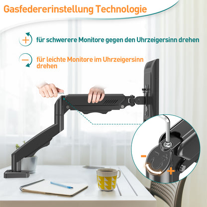 ELIVED Monitor Halterung für 13-32" Bildschirme bis zu 9kg, VESA 75/100mm