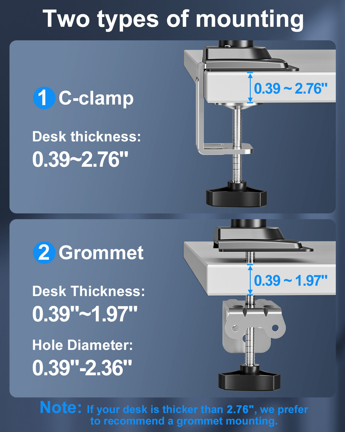 ErgoFocus Single Monitor Mount Holds Max 22lbs, 13-32 inch Monitor Desk Mount, Height Adjustable Tall Monitors Arm, Monitors Stand with Tilt Swivel Rotation, VESA 75 100mm, Black, Freelift