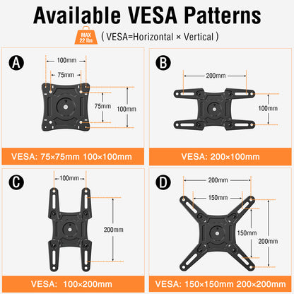 ELIVED Flip Down Ceiling TV Mount for Most 14-40 Inch TVs, Floding TV Mount for Flat and Pitched Roof, Height Adjustable Full Motion tv Bracket 360° Swivel for Patio, Max VESA 200x200mm, up to 22 Lbs