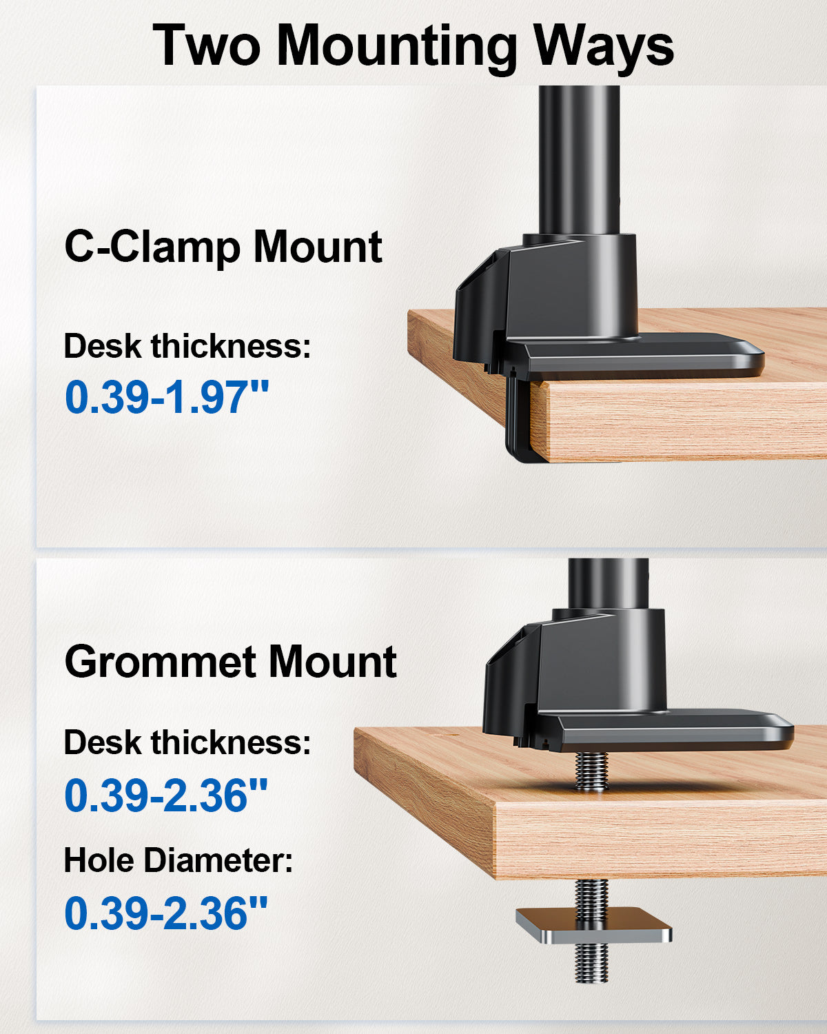 ErgoFocus  Heavy Duty Single Monitor Mount for Max 49 inch, Hold 4.4 to 44 lbs Ultrawide Screens, Premium Monitor Arm for Samsung Odyssey G9 and More, Adjustable Gas Spring Desk Stand, VESA Mount