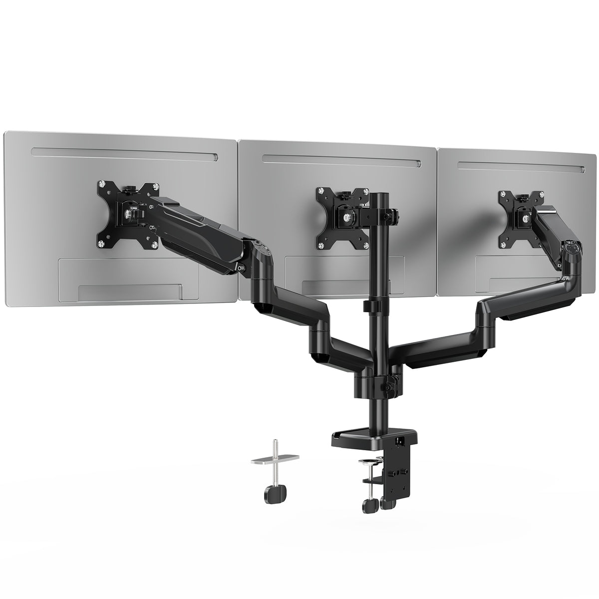 ErgoFocus  Triple Monitor Desk Mount for Computer Screens up to 32"  Holds up to 19.8 lbs Each, 3 Monitor Arm, Heavy Duty Stand Vesa Mount 75x75, 100x100