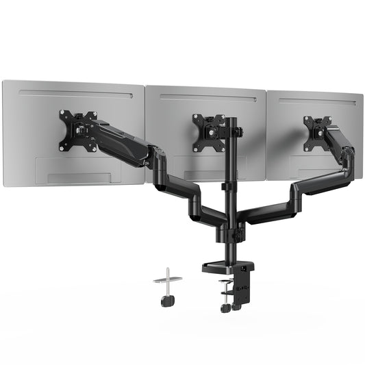 ErgoFocus  Triple Monitor Desk Mount for Computer Screens up to 32"  Holds up to 19.8 lbs Each, 3 Monitor Arm, Heavy Duty Stand Vesa Mount 75x75, 100x100