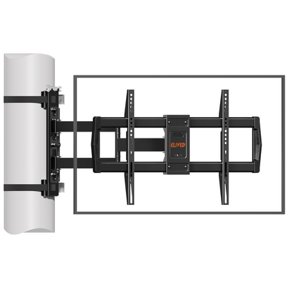 ELIVED Pillar TV Mount for Most 32"-75" TVs, Column TV Mount for Gazebo Patio Pergola, No Drill Full Motion tv Bracket Swivel and Tilt, Fits Multi-Shaped Poles, Max VESA 600x400mm, 88 Lbs.