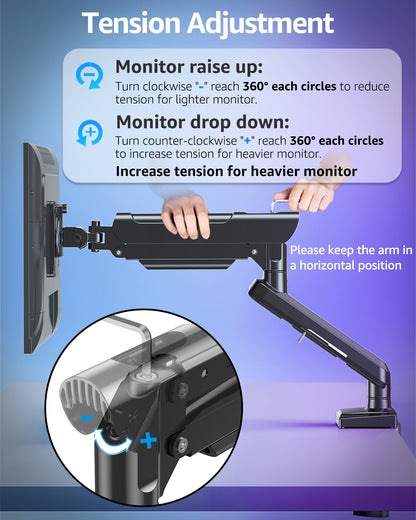 ELIVED Dual Gaming Monitor Arm Arm for 13-32 inch Screen, Freelift Pro