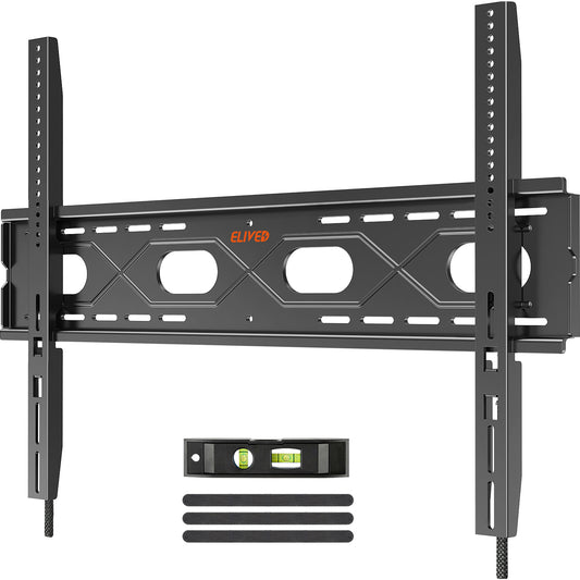 ELIVED Fixed TV Mount for Most 50-120 Inch Flat Screen tvs, Low Profile Wall Mount TV Bracket up to VESA 950x600mm and 220 lbs - Fits 16", 24", 32", 36" Studs- Heavy Duty and Space Saving