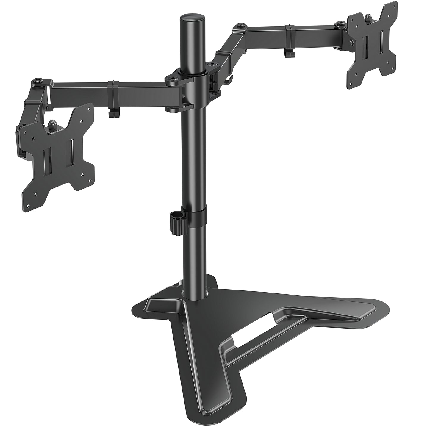HOMOUNT Dual Monitor Stand, Freestanding & Height Adjustable Monitor Desk Mount, VESA Mount Computer Monitor Stand for 2 Screens, up to 27 inches
