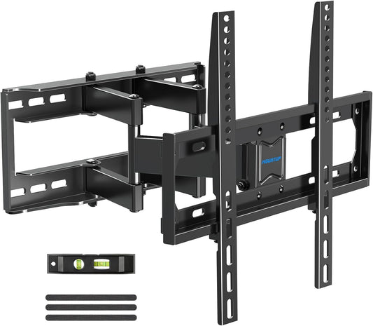 HOMOUNT Full Motion TV Wall Mount, TV Mount for Most 26-65 Inch Flat/Curved TVs, Wall Mount TVs Bracket with Dual Swivel Articulating Arm, Fit 8“ 12” 16" Wood Stud, Max VESA 400x400mm up to 88 LBS