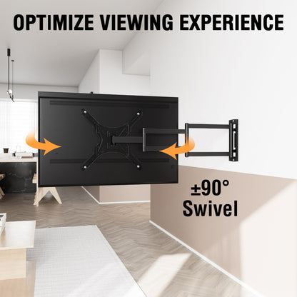 HOMOUNT Long Arm TV Wall Mount for 26-65 Inch TVs, 37.4 Inch Long Extension TV Mount Swivel and Tilt, Full Motion Wall Mount tv Bracket, Max VESA 400x400mm, Holds up to 77 lbs