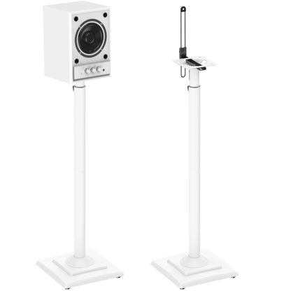 ELIVED Universal Lautsprecherständer höhenverstellbar bis 106cm, Boxenständer mit interner Kabelkanal für Regallautsprecher, 5kg Tragkraf, Weiß, 1 Paar