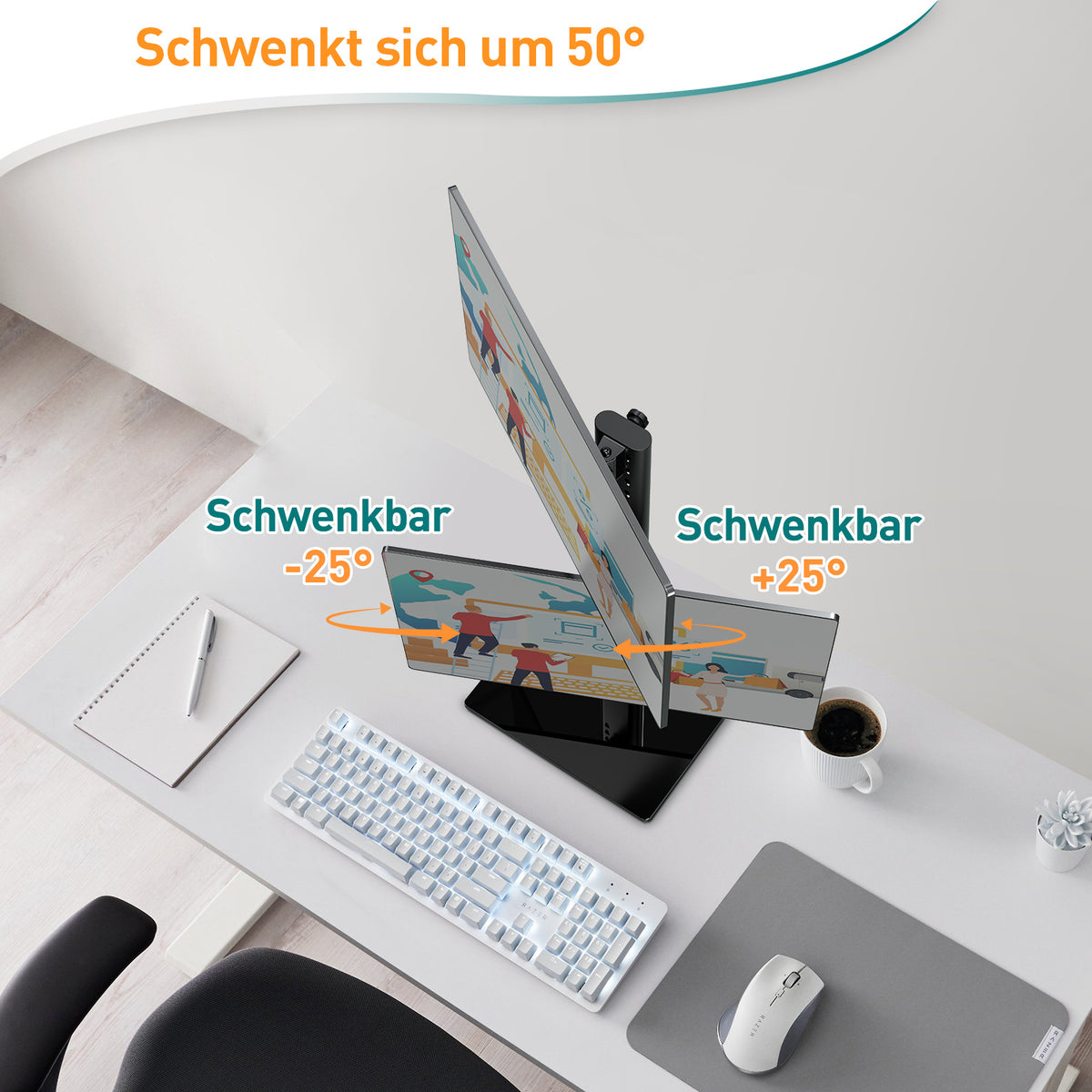 ELIVED Dual Monitor Ständer für Zwei Bildschirme bis zu 32 Zoll bis zu 15KG